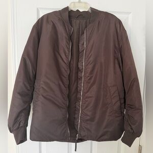 & Other Stories Oversized Brown Bomber Jacket